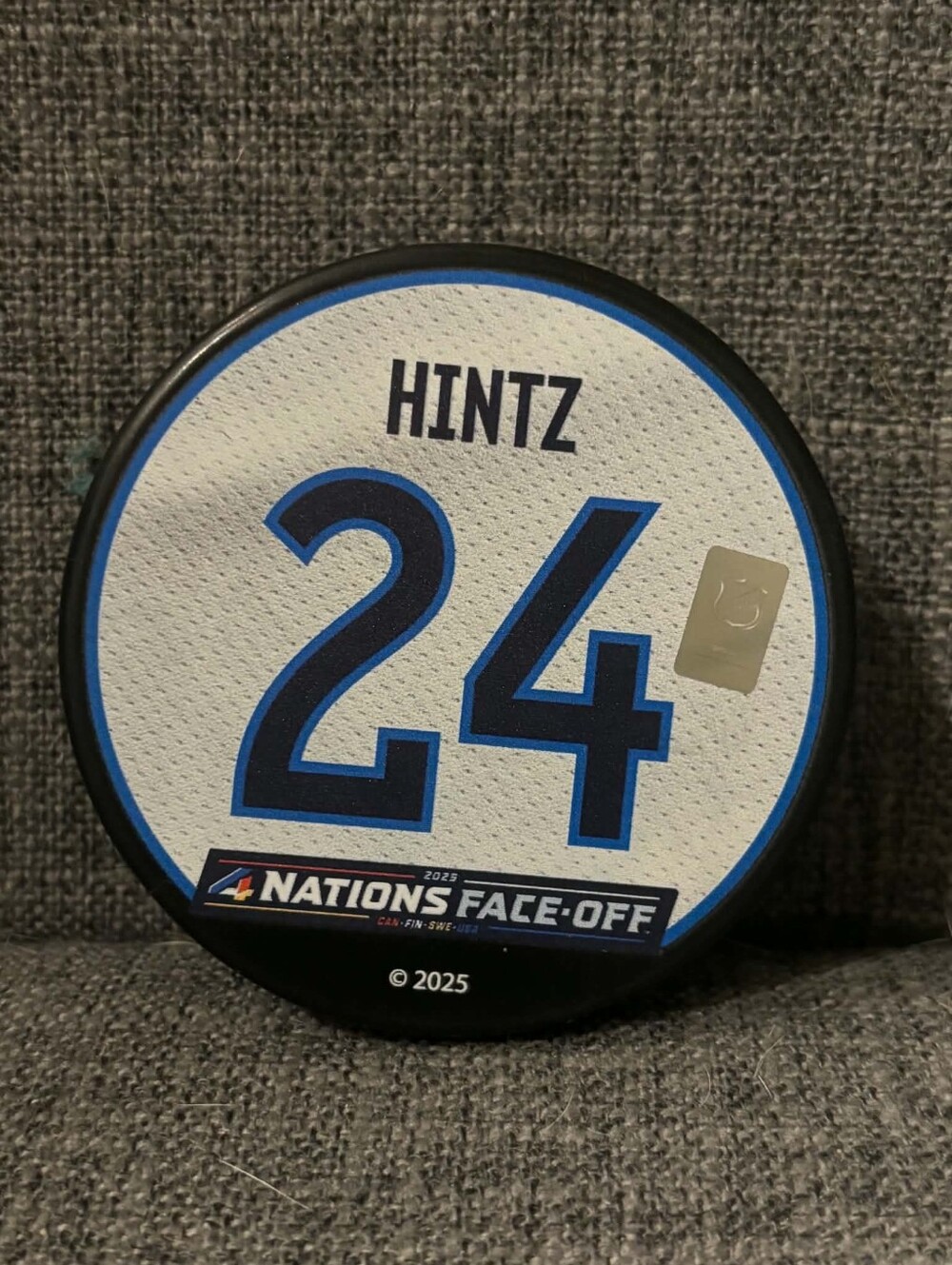 4 Nations Face Off 2025 Finland Roope Hintz NHL Souvenir Hockey Puck